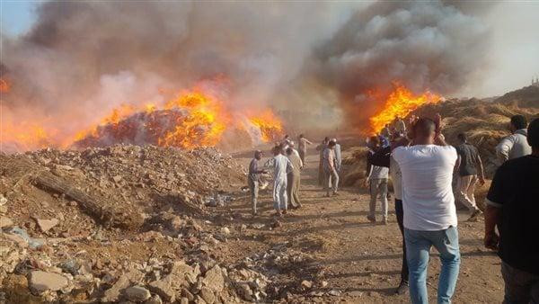اندلاع حريق هائل فى كتان بقرية شبرا ملس وجهود للسيطرة على النيران 1 758 جريدة مؤسسة ايجي تايمز